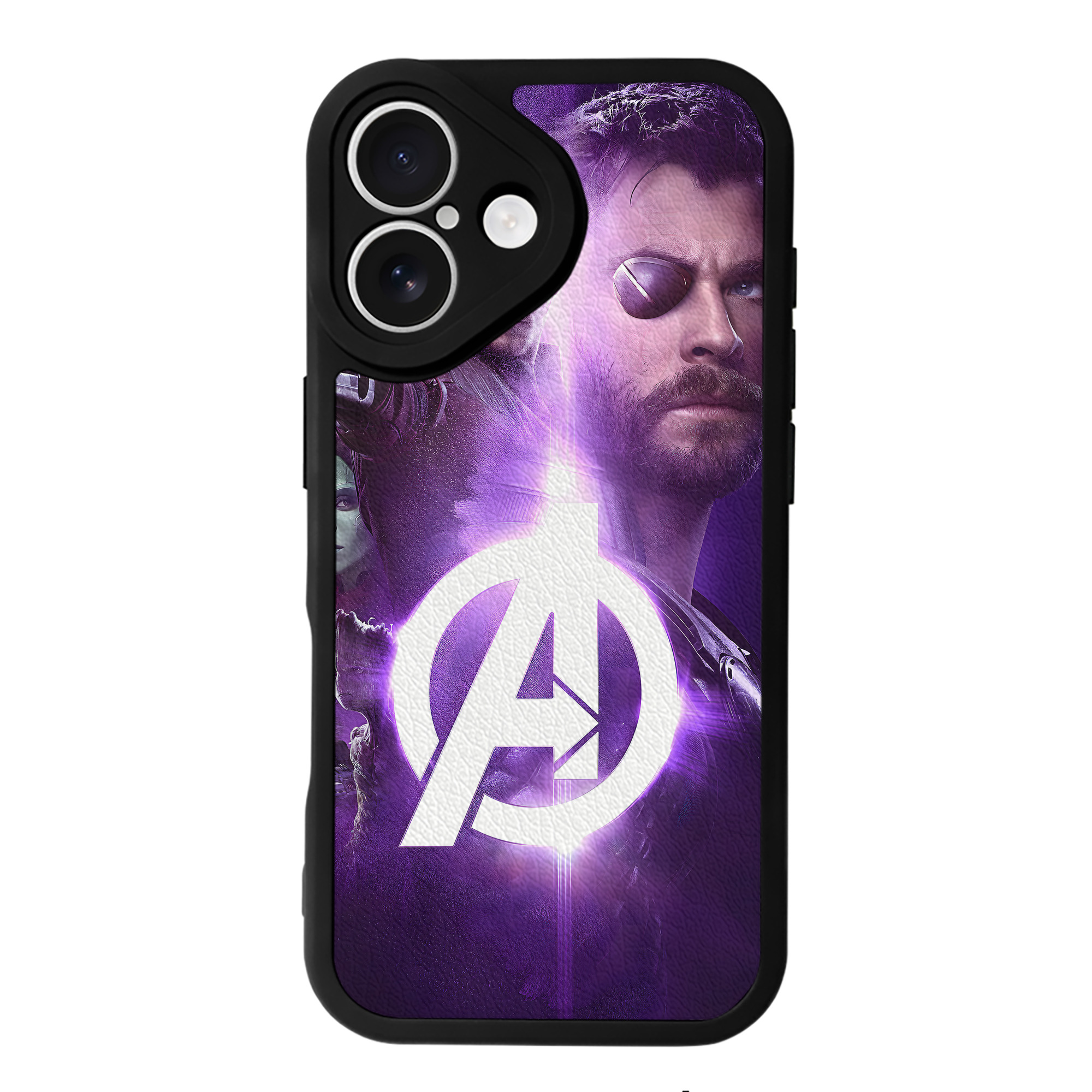 （画像用） アベンジャーズ The Avengers 【iPhone 16シリーズ対応】シリコンスマホケース（レザー調） 材質：シリコン